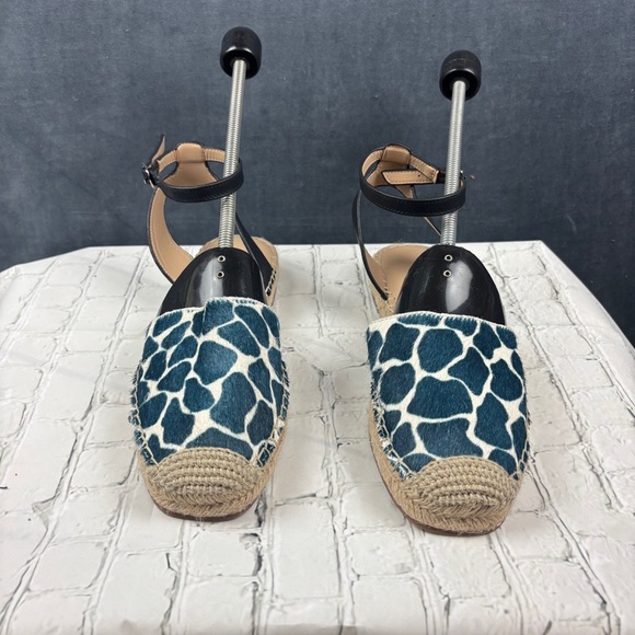 EUC Ann Taylor Women’s Isabella Giraffe Real Calf Hair Espadrilles Sz 8.5M - Picture 2 of 11